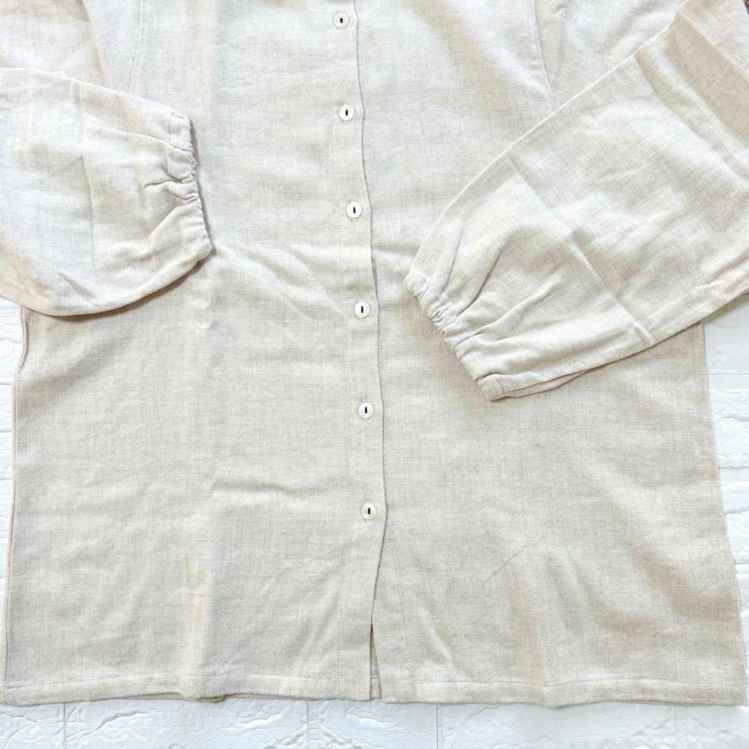 【新品】ナルエー コットン フランネル 刺繍 パジャマ M〜L ベージュ