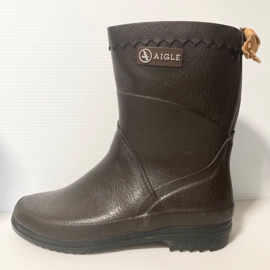 AIGLE エーグル ラバーブーツ ビゾン ブラウン 23cm