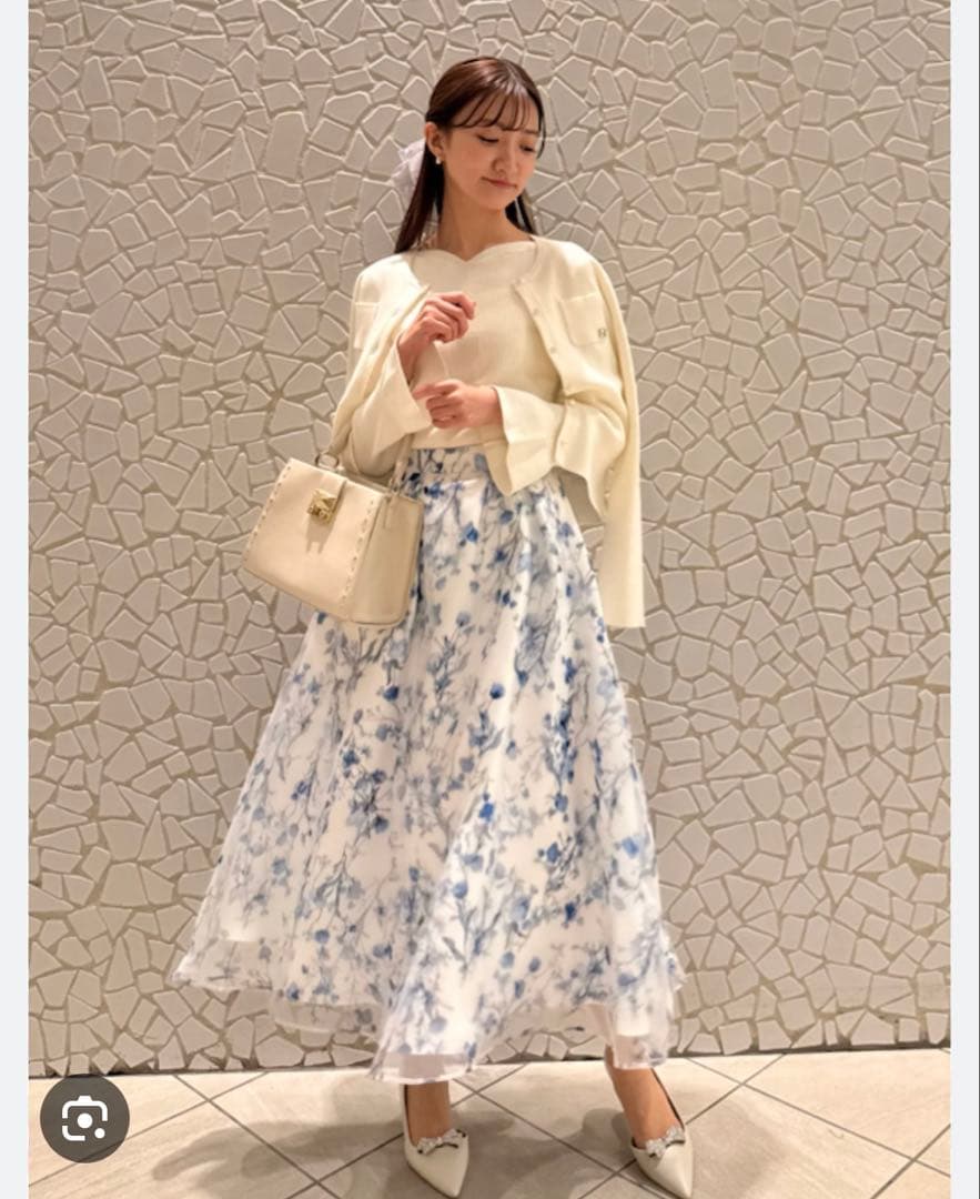 《美品》CELFORD セルフォード　レイヤードフラワープリントスカート　38