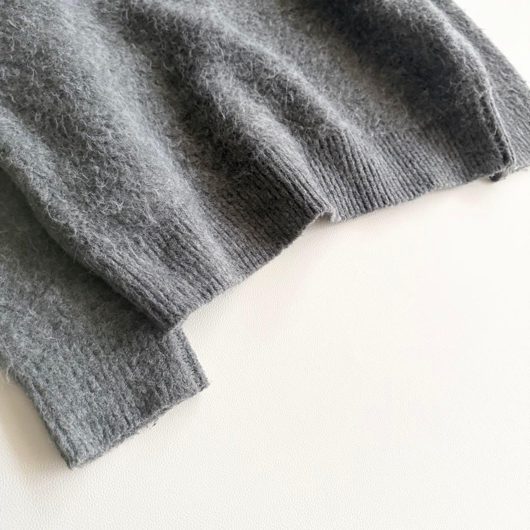 23AW 【トゥデイフル】Brashed Vneck Cardigan グレー