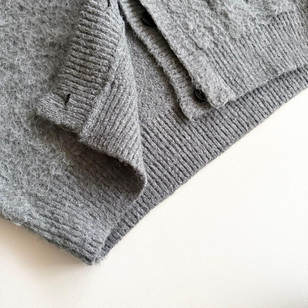 23AW 【トゥデイフル】Brashed Vneck Cardigan グレー