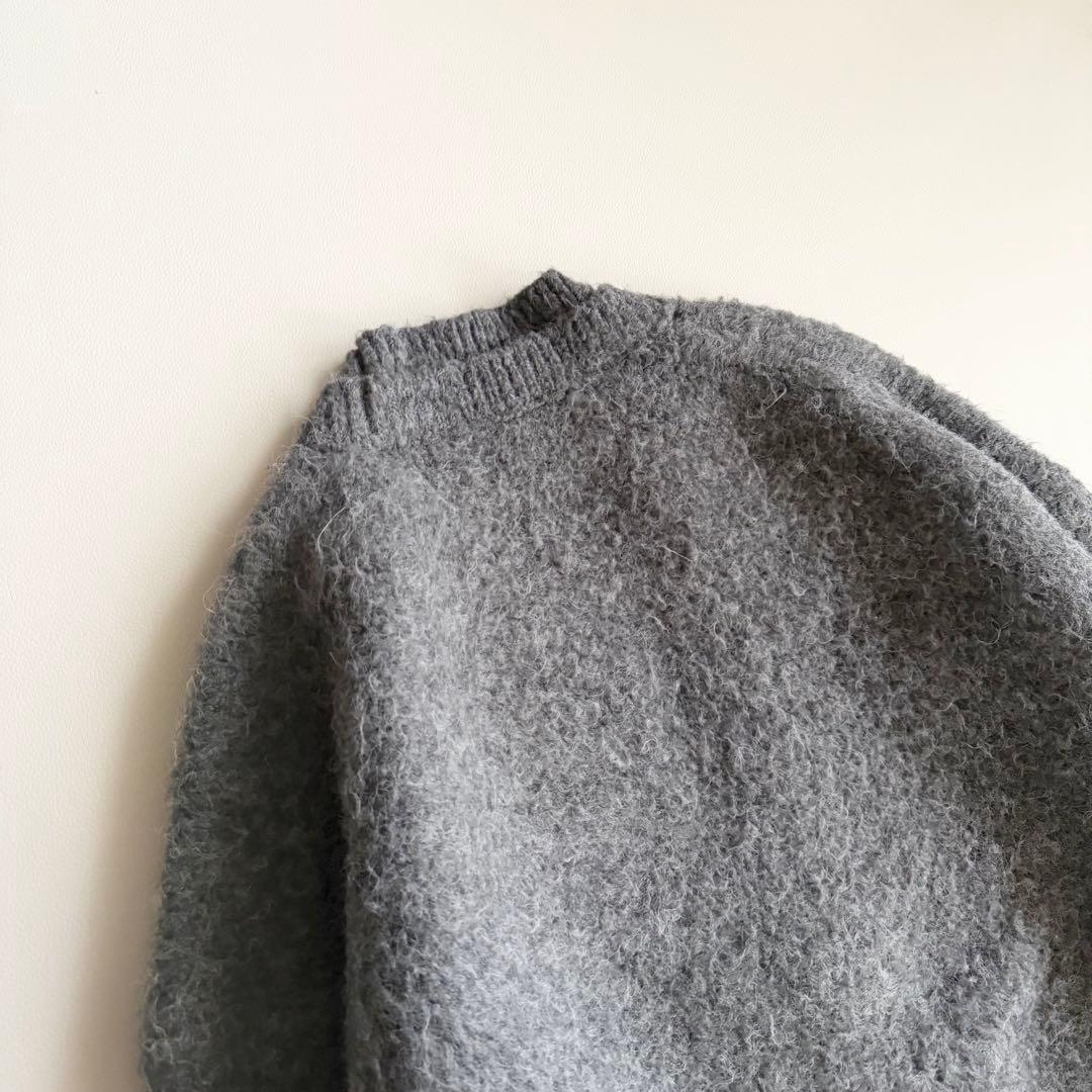 23AW 【トゥデイフル】Brashed Vneck Cardigan グレー