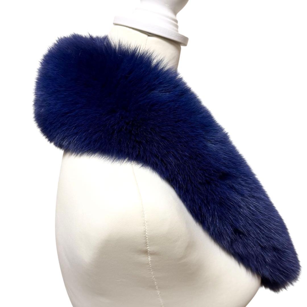極美品✨SAGA FURS 染色ブルーフォックス リアルファー 本毛皮 ショール