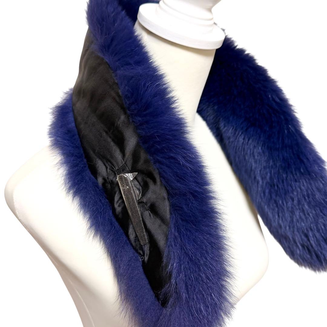 極美品✨SAGA FURS 染色ブルーフォックス リアルファー 本毛皮 ショール