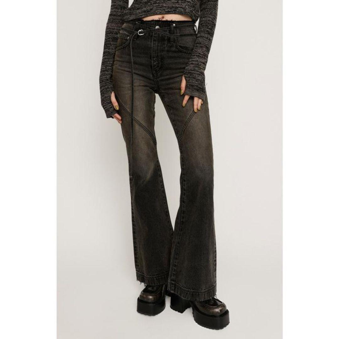 SLY FRINGE JW FLARE PT-E サイズ0 ブラック デニム
