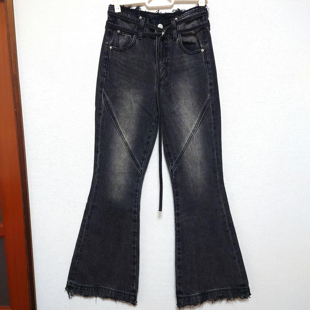 SLY FRINGE JW FLARE PT-E サイズ0 ブラック デニム