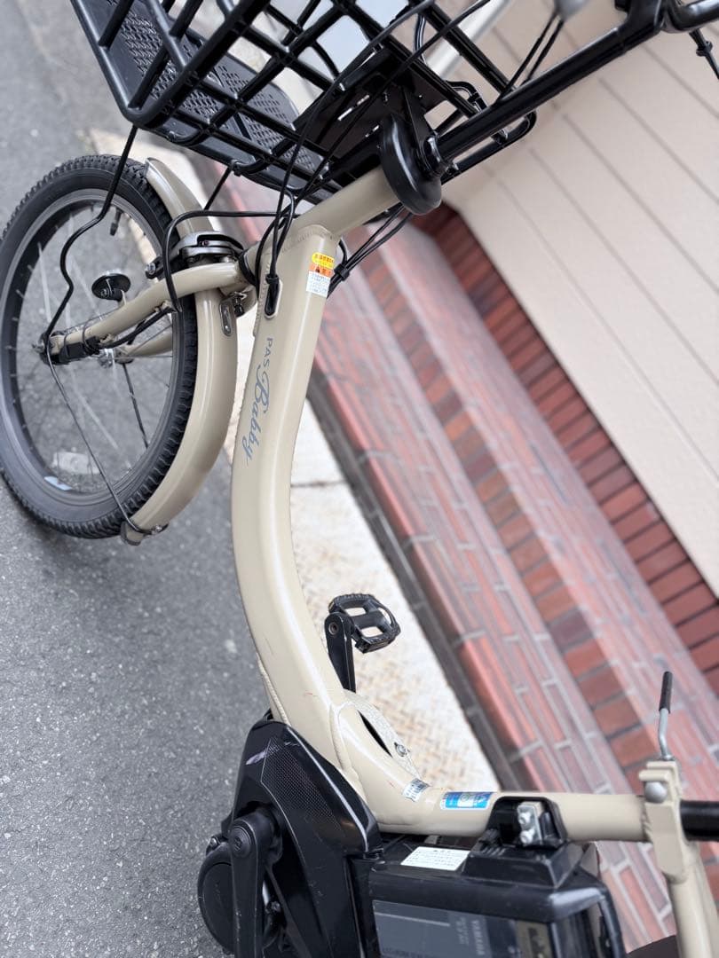 子供乗せ　ヤマハ　電動アシスト自転車 チャイルドシート付き ベージュ
