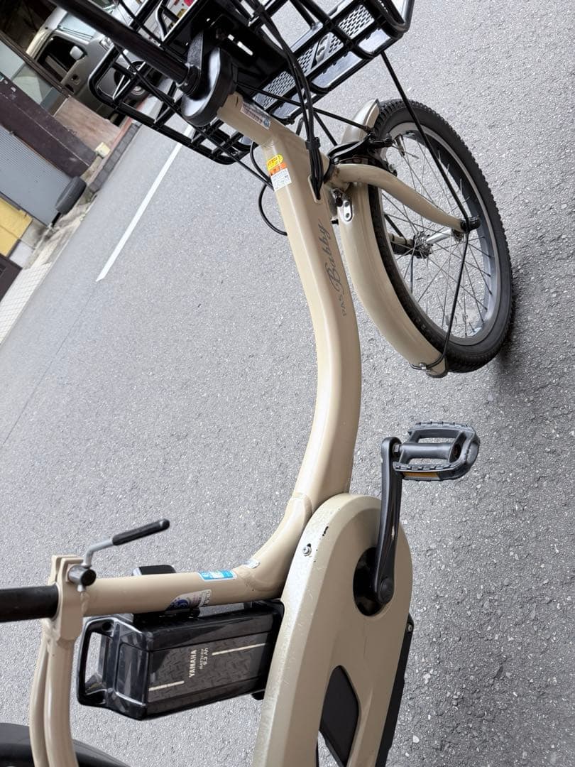 子供乗せ　ヤマハ　電動アシスト自転車 チャイルドシート付き ベージュ