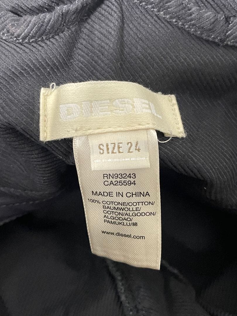 DIESEL 00s Y2K ギミック タック フレア パンツ 黒 24