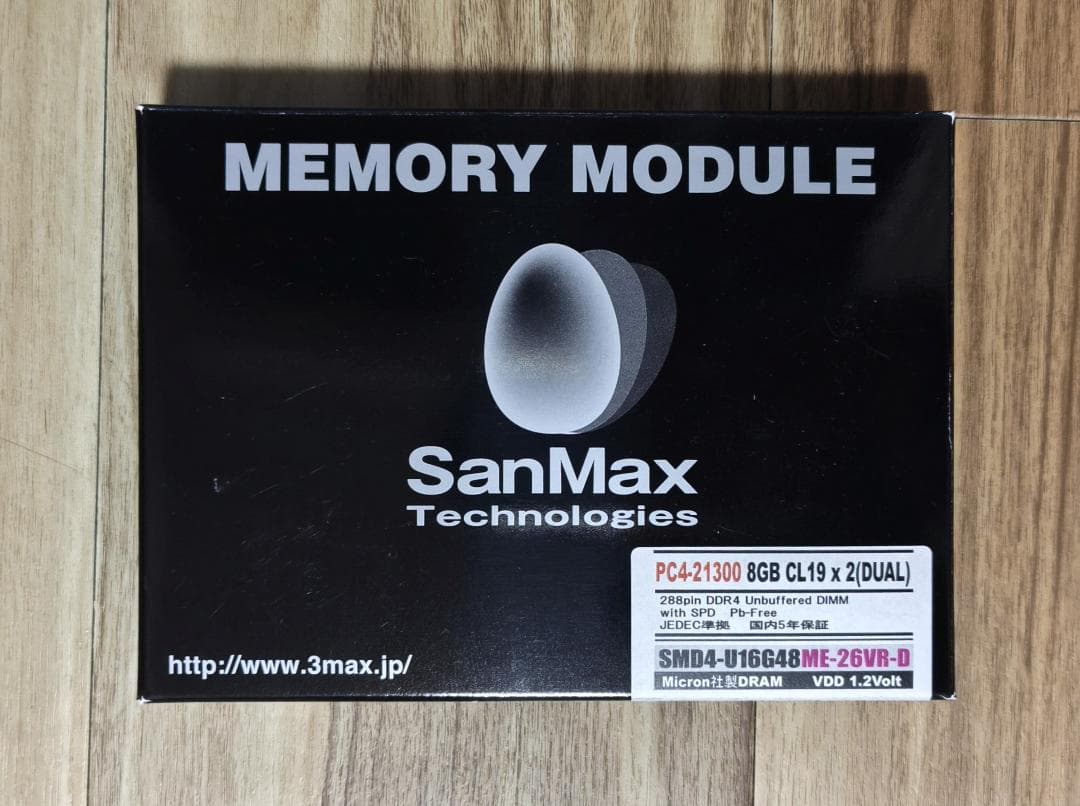 SanMax DDR4メモリ 16GB（8GB×2）